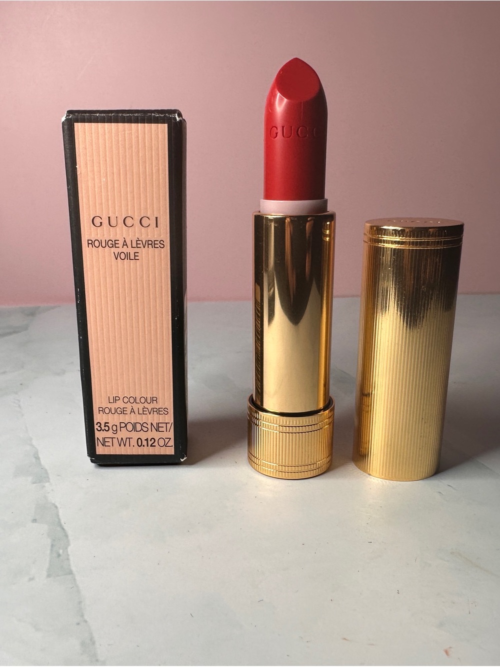 Gucci Lipstick in Classic Red with Gold Tube